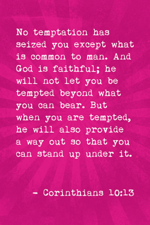 No Temptation Has Seized You (Corinthians 10:13), Bible Verse Poster ...