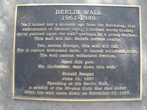 ... at Chapman with Ronald Reagan’s quote to “tear down this wall