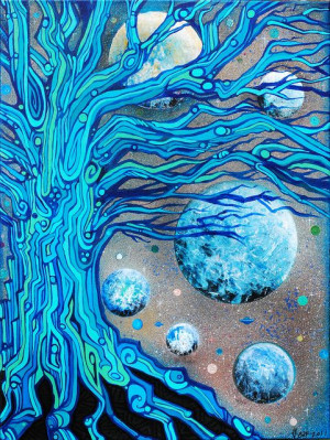 trippy tree and moonsMoon Magik, Trippy Trees, Art Inspiration ...