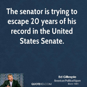 ... trying to escape 20 years of his record in the United States Senate