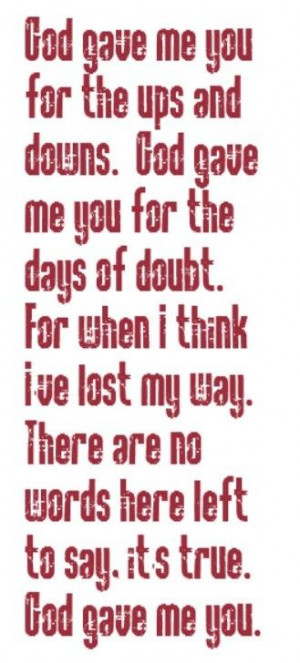 Blake Shelton - God Gave Me You - song lyrics, song quotes, songs ...