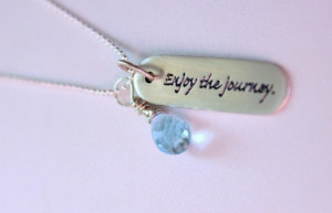 Custom Silver Pendant, Enjoy The Journey Quote, Personalized High ...