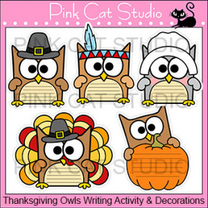 Thanksgiving Owls Writing Activity and Bulletin Board Decorations