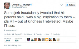 Donald Trump Will Sue All The Twitters For Making Him Look Stupid