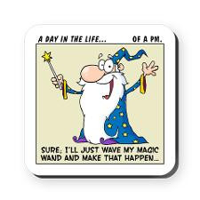 Project management wizardy Square Coaster for