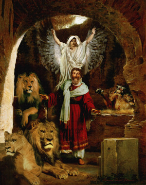 Daniel in the Lion's Den Poster Sized Reprint