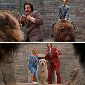 ... Burgundy (2000) Ron Burgundy (Will Ferrell) bravely jumps into the San