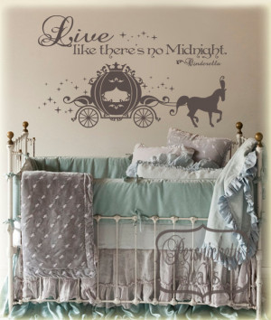 Cinderella Carriage vinyl wall art sticker with Live like there's no ...