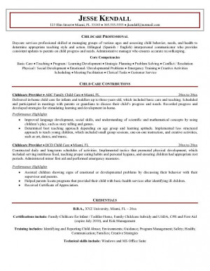 jobaspirations.comFree Childcare Provider Resume