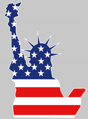 Lady Liberty Shaped USA Flag