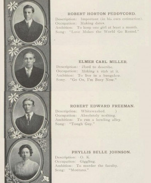 handful of senior quotes from a 1911 high school yearbook. Link to ...