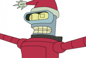 Bender is magnetised as Santa