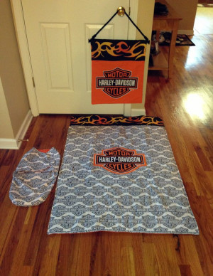 Harley Davidson crib comforter, wall hanging and baby bunting.Wall ...