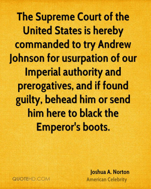 United States is hereby commanded to try Andrew Johnson for usurpation ...