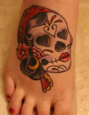 feminine sugar skull tattoo designs