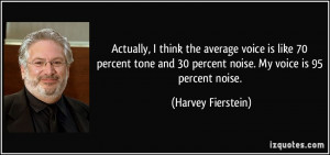 Actually, I think the average voice is like 70 percent tone and 30 ...