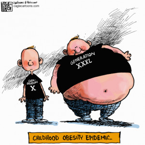 Cartoon Childhood Obesity in America