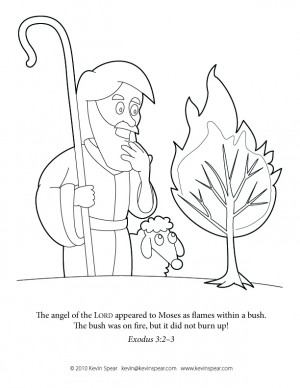 Spear-Moses and the Burning Busy Coloring Page