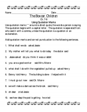 Add quotation marks and correct punctuation to the following