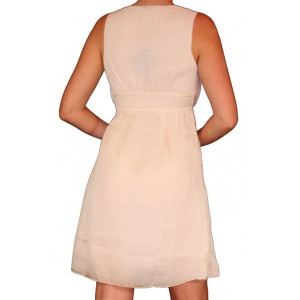 Cream Pleated Going Out Dress