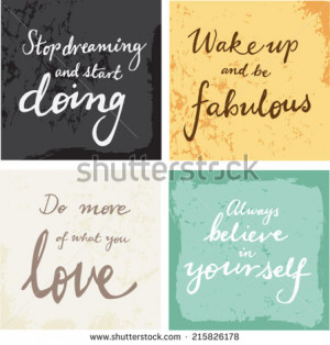 hand written inspirational typographic words quotes on grunge ...