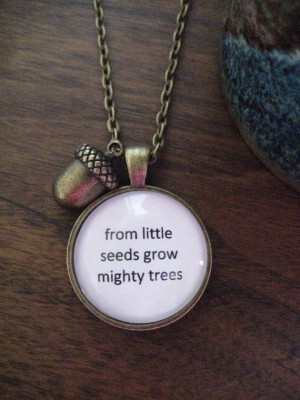 , antiqued brass, mighty oak tree, strength, encouragement, quote ...