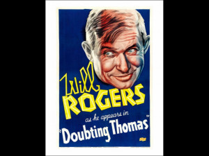 doubting thomas billie burke will rogers on trimmed window card 1935