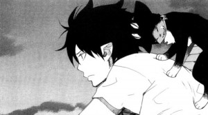 ... anime, ao no exorcist, art, b&w, black and white, blue exorcist, boy