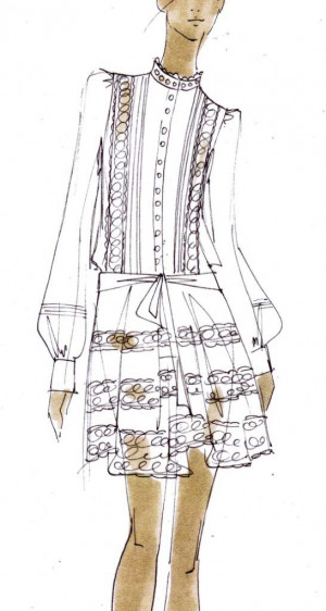 ... 12 collection for Temperley London: Modeillustraties, Fashion Sketch
