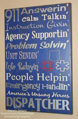 911 Dispatcher Wall Art -- gift idea for mom? maybe...