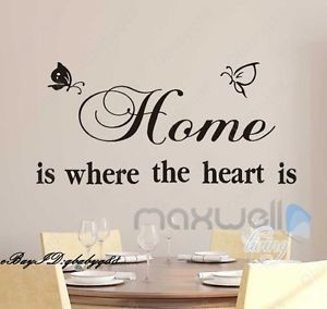 Home-is-where-the-heart-is-Wall-Quote-decals-Removable-stickers-decor ...