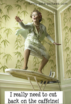 Funny Caffeine Granny Ironing Board Surfer Picture Meme Photo