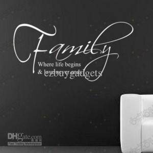 Family & Live English Quote Wall Decal Lettering Wall Stickers ...