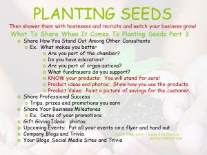 Direct Sales: Planting Seeds, What To Share Part 3