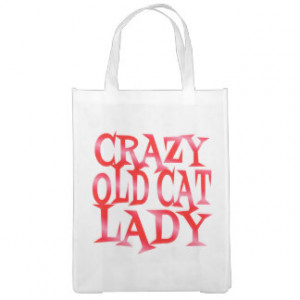 Crazy Old Cat Lady in Red Market Totes