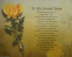 ... SECOND MOM PERSONALIZED POEM GIFT IDEA FOR STEP-MOM YELLOW ROSE PRINT