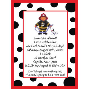 Fireman Birthday Invitation-fireman, dalmation
