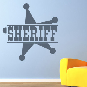 Sheriff Deputy Star Wall Sticker Home And Living Cowboy Art Decal ...