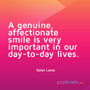 quote on smiling: dalai lama smile important life affectionate happy
