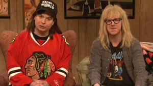 Myers appear on Saturday Night Live as Wayne and Garth in Waynes World ...
