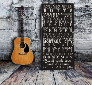 ... Art Canvas custom quotes places street names 20x40 inches by Geezees