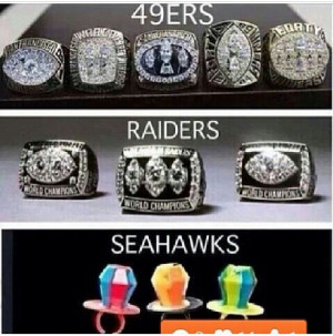 NFL Super Bowl rings #49ers #Raiders #Seahawks suck