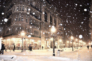 beautiful, city, snow, street, winter