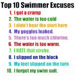 swimming excuses you gave your coach on t shirts gifts more swim coach ...