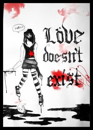 una chica muy triste sentada no cree que exista el amor porque no es ...