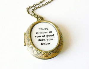 The Hobbit Tolkien locket necklace. Literary quote jewelry. Literature ...