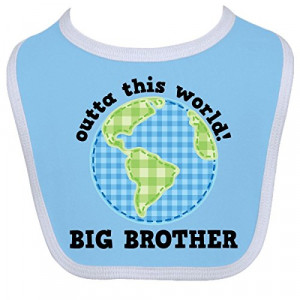 inktastic baby boys big brother outta this world baby bib one size ...