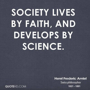 Society Lives Faith And Develops Science