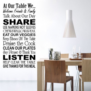 Wall Decals - At Our Table - Wall Quotes - Wall Stickers