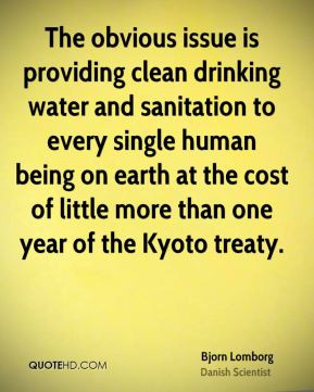 The obvious issue is providing clean drinking water and sanitation to ...
